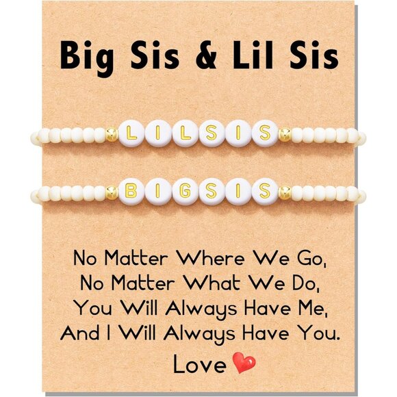 Matching Sisters Bracelets Gift for Big and Little Sisters Easter Valentine's Da - Picture 1 of 7